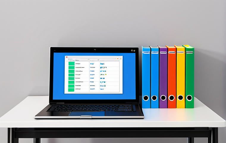 **
A visually engaging representation of data organization on a computer. Depict files neatly arranged in folders, perhaps with a magnifying glass highlighting efficient search. Show the concept of a well-managed operating system leading to a faster and more secure computer experience. Emphasize the importance of data security and accessibility. Consider using vibrant colors and clear visual cues to convey the benefits of good storage management.
**