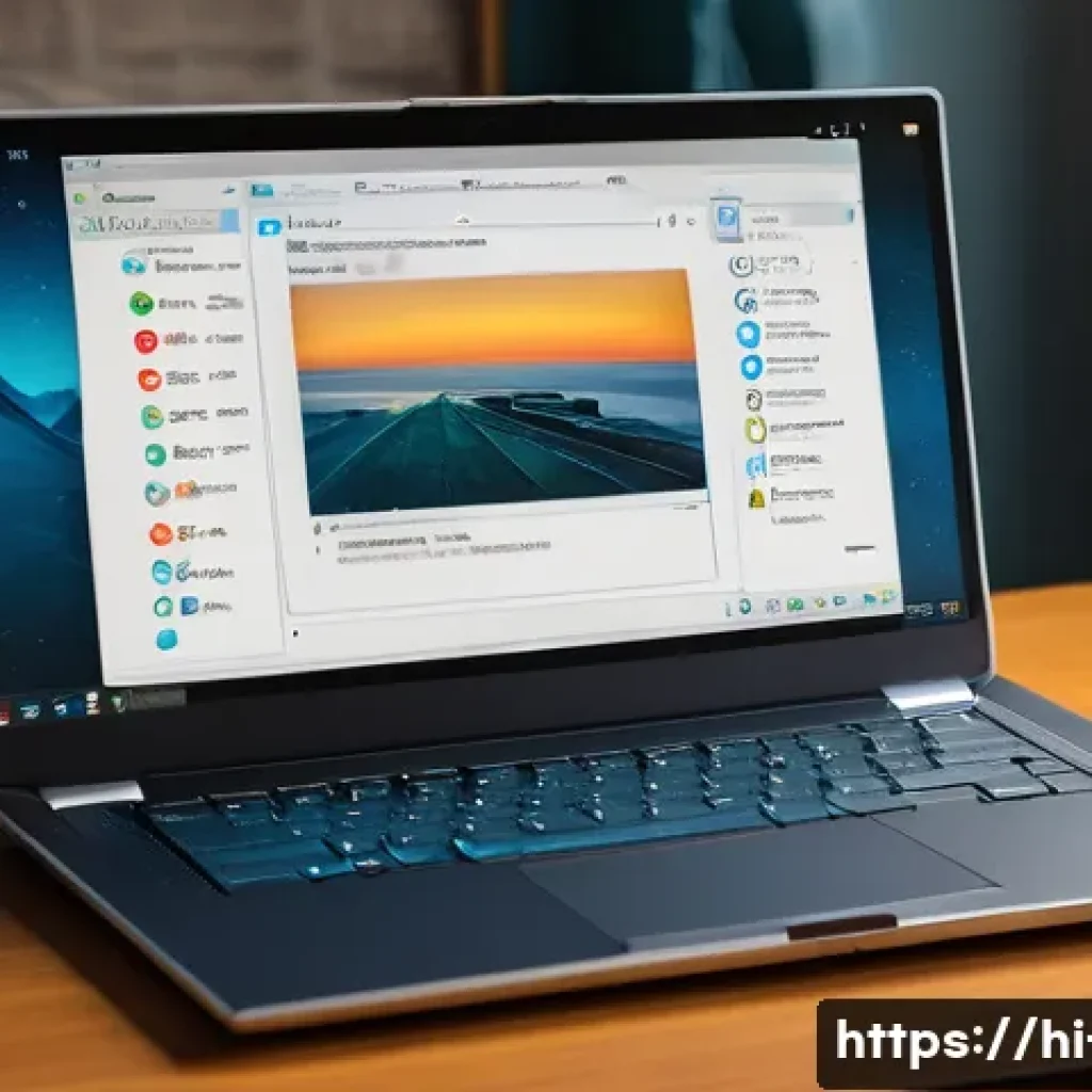 리눅스에서 사용 가능한 데스크톱 환경 비교 - A detailed digital illustration of a vintage laptop running the lightweight XFCE desktop environment...