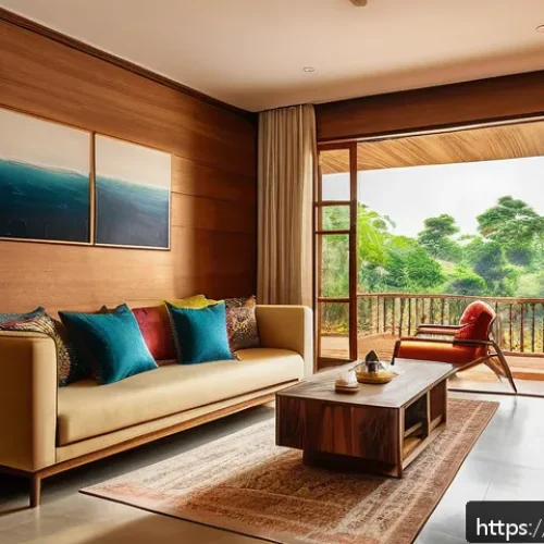 macOS에서 네트워크 속도 최적화 - A modern Indian home interior scene with a central open living space featuring a sleek Wi-Fi router ...